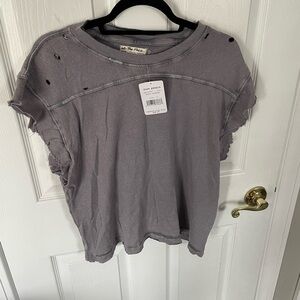 Distressed Gray Women's Top